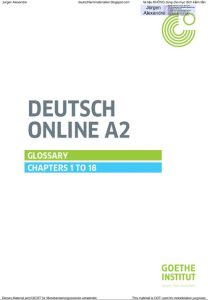 Deutsch Online A2 - Glossary Chapter 1 to 18